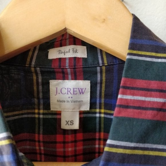 J Crew Perfect Button Down Shirt in Steward Plaid Size XS - Picture 6 of 6